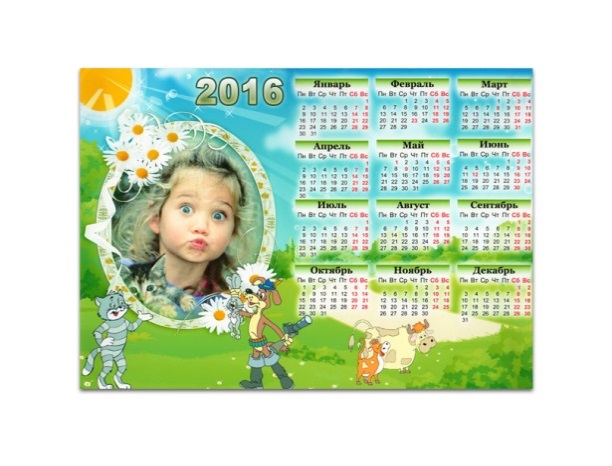 Печать настенных календарей с фото